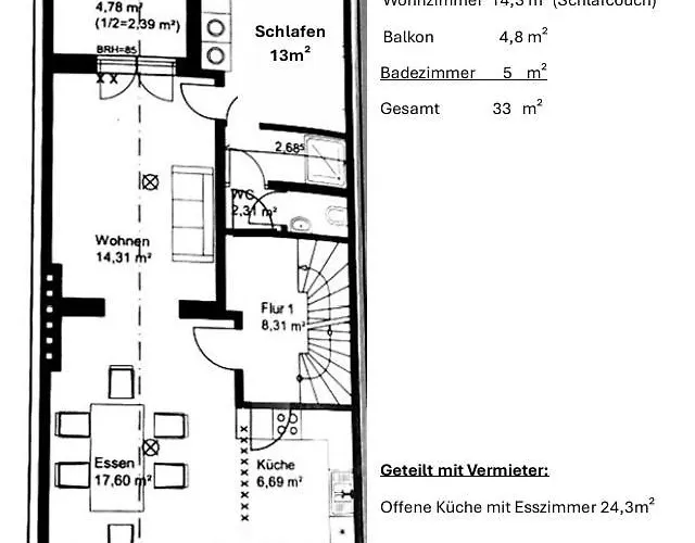 Gemuetliche Mit Geteiltem Essbereich Am Rande Des Bremer Viertel * 不莱梅